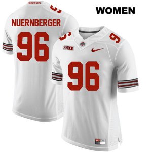 Women's NCAA Ohio State Buckeyes Sean Nuernberger #96 College Stitched Authentic Nike White Football Jersey HO20E83GQ